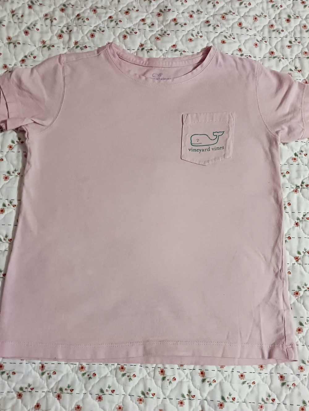 Vineyard Vines Vintage Whale Short-Sleeve Pocket Tee Pink Size S 7/8